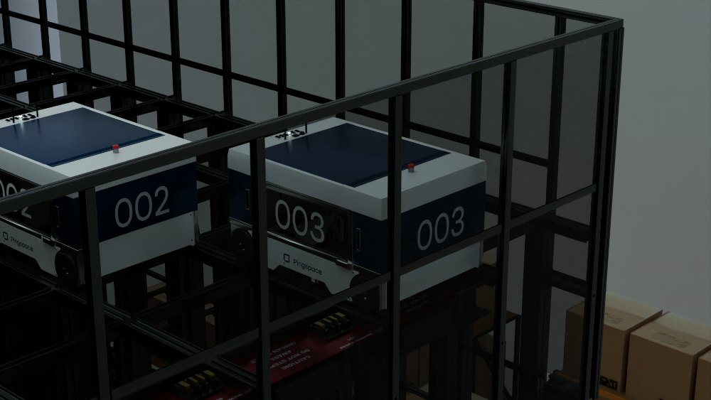 Pingspace robots at charging station