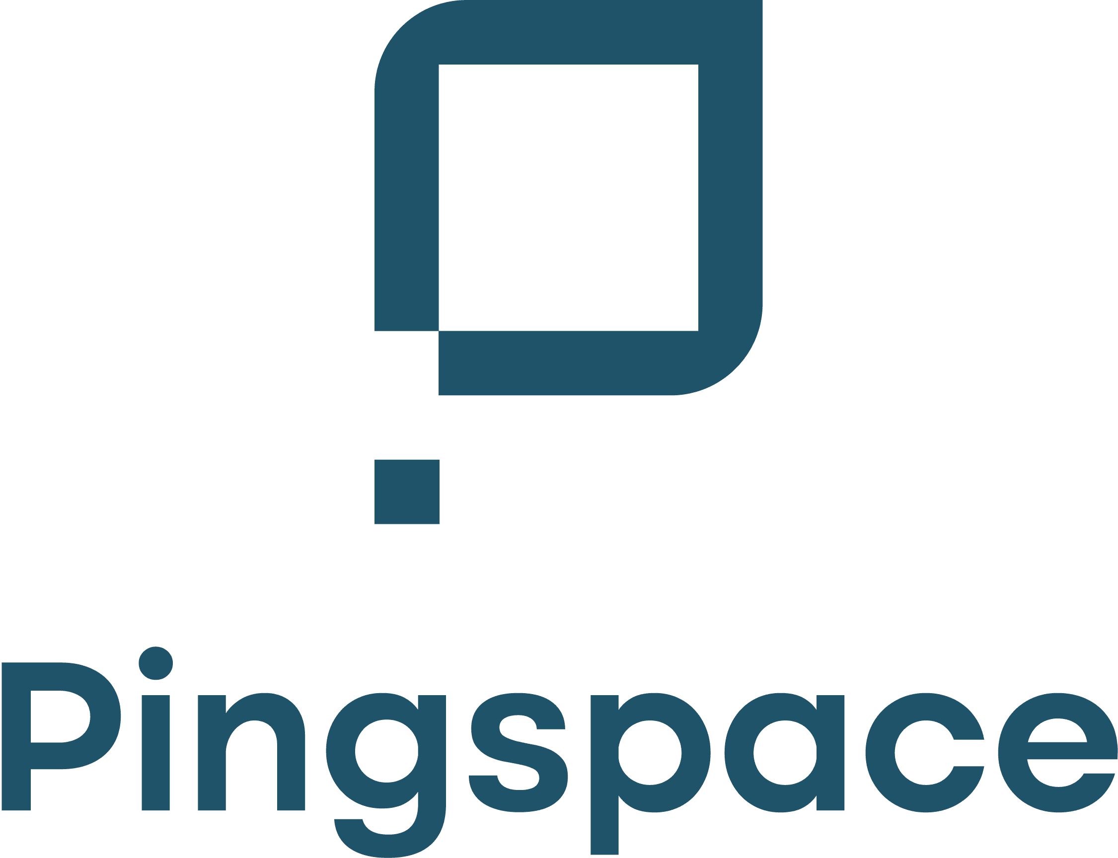 Pingspace vertical logo in Deep Teal